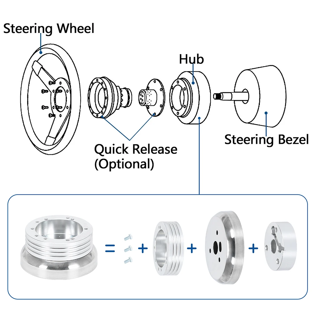 5 & 6 Hole Car Automobile Steering Wheel Hub Adapter Polished Short Hub Connector Car Accessories for Chevrolet, GMC, Pontiac