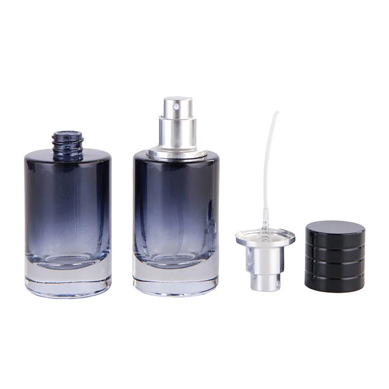 30ml Gradient Black Glass Perfume Spray Bottle Oval Atomiser Portable Cosmetic Travel Refill Perfume Bottle