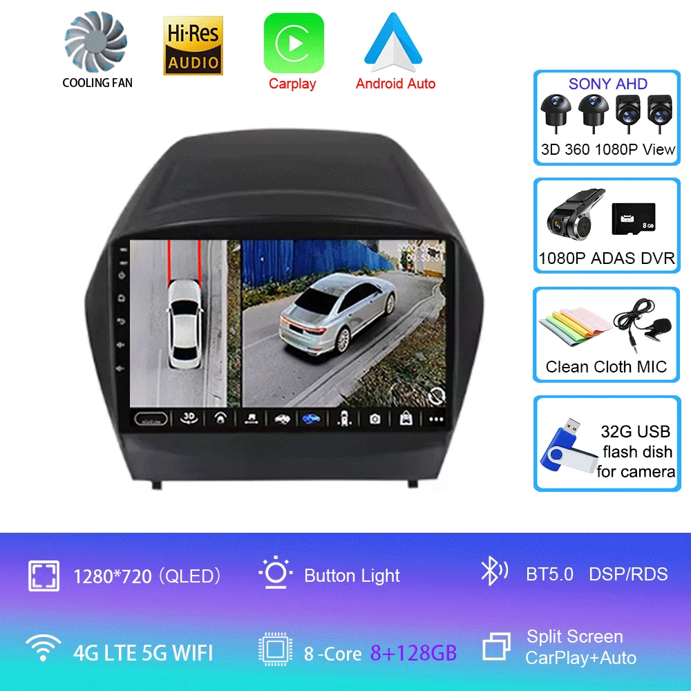 Voor HYUNDAI TUCSON IX35 2012 2013 2014 2015 8-core 4G WIFI Android 16 Auto Multimedia Stereo Auto DVD Speler Navigatie GPS Radio