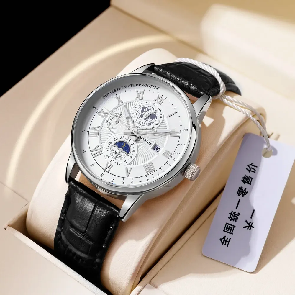 2026 Men Watch Fashion Top Luxury Sport Men's Wristwatch Waterproof Luminous Leather Date Quartz Watches Man Clock view 6