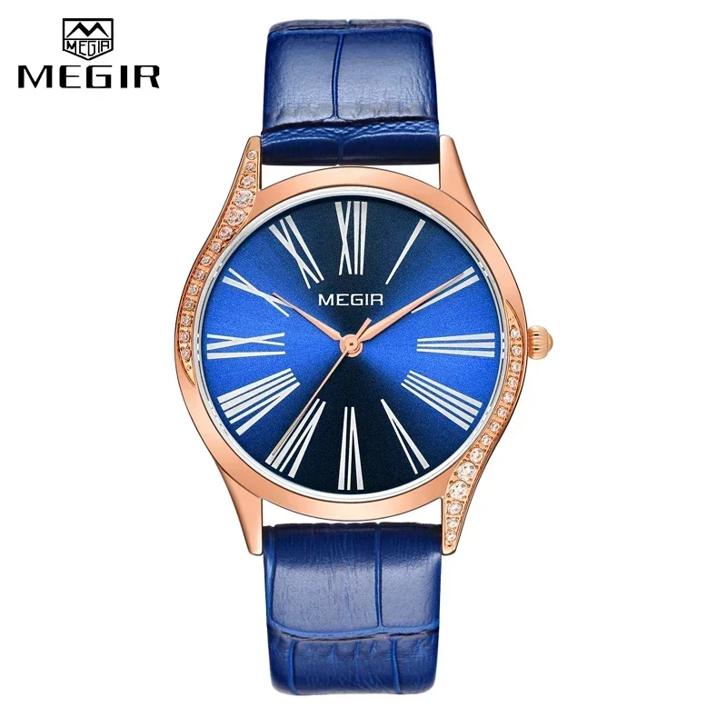 MEGIR Women Watch Top Luxury Brand Fashion Ladies Quartz Wrist Watch Casual Leather Waterproof Female Clock Relogio Feminino