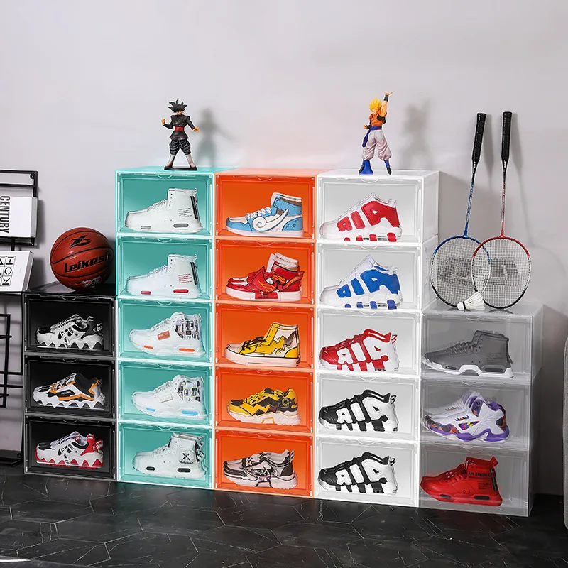 customized.Factory Transparent Plastic Acrylic Sneaker Storage Stackable Magnetic Display Shoe Box