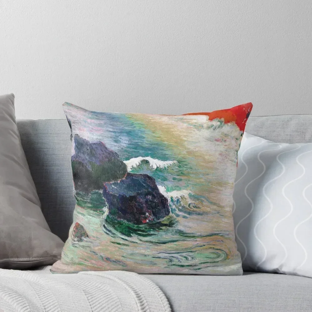 

Paul Gauguin - The Wave - La Vague Throw Pillow Cusions Cover pillow pillowcase luxury decor pillow
