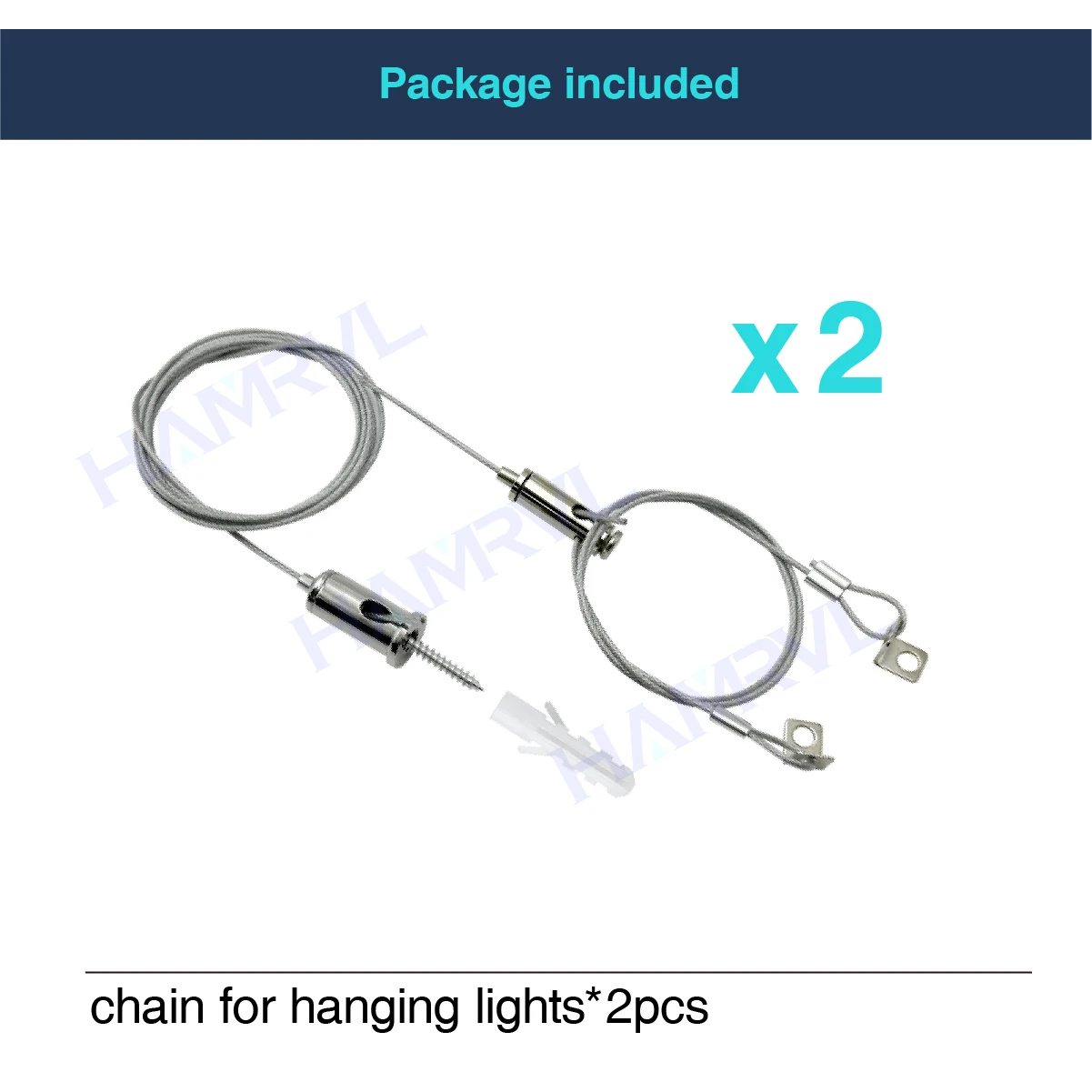 2Set/4Pcs 1.5m Lights Suspension Kit Adjustable Luminaire Hanging Wire Steel Cable for Aquarium LED Ceiling Billboard Panel lamp