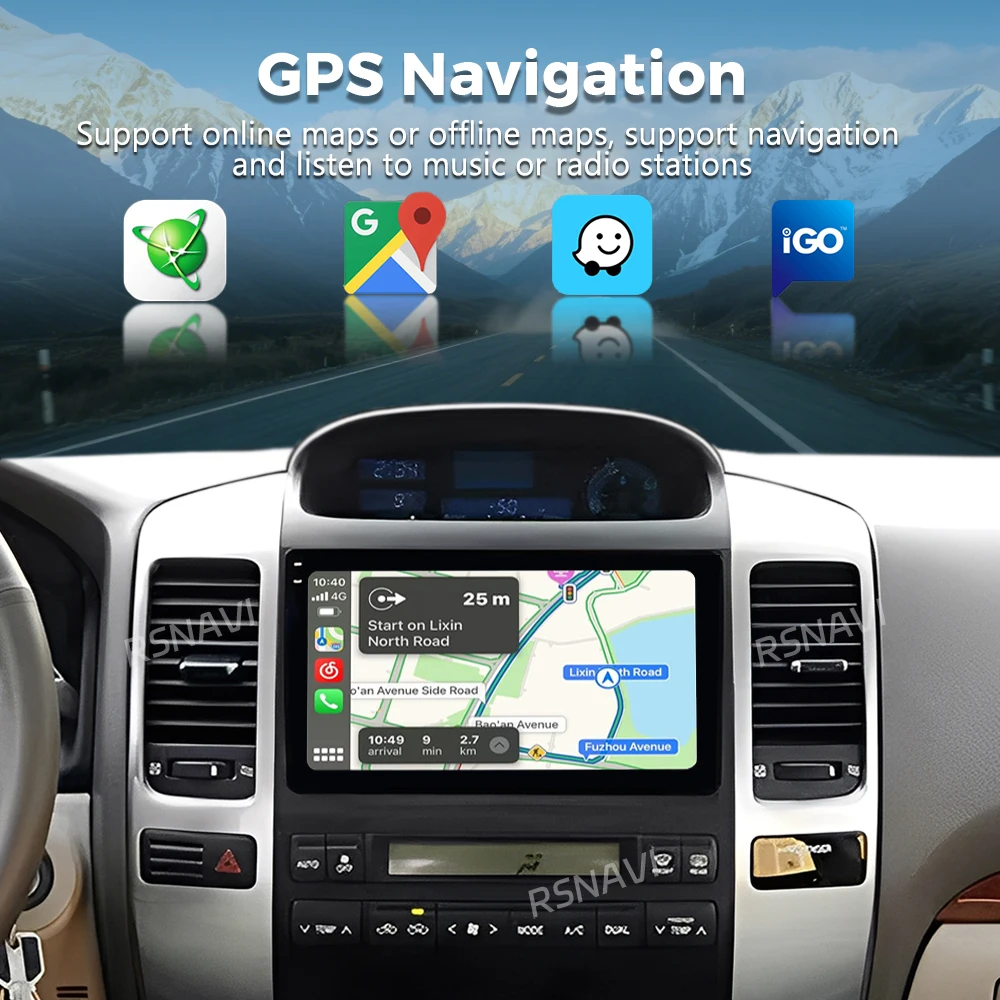 Android 16 For Toyota Prado 2004-2009 Carplay Auto Car Radio with Wireless CarPlay Player GPS Multimedia Stereo Snapdragon view 6