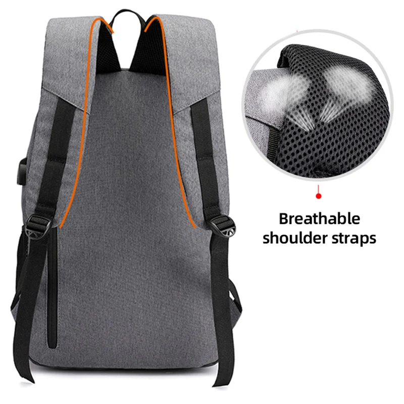 Zaino da lavoro maschile con ricarica USB Viaggio Viaggio Lavoro Zaino per laptop Borsa da campeggio per escursionismo all'aperto Zaino per il fine settimana
