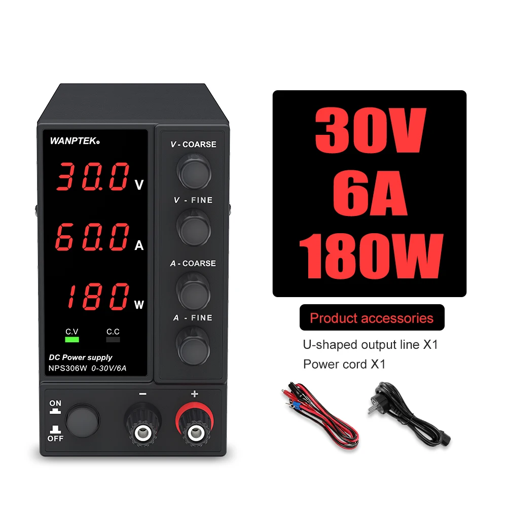 ใหม่! Wanptek แหล่งจ่ายไฟ DC 30V 10A 5A VARIABLE Bench Power Supply ปรับ Lab แหล่งจ่ายไฟ 60V 5A 120V 3A แรงดันไฟฟ้า