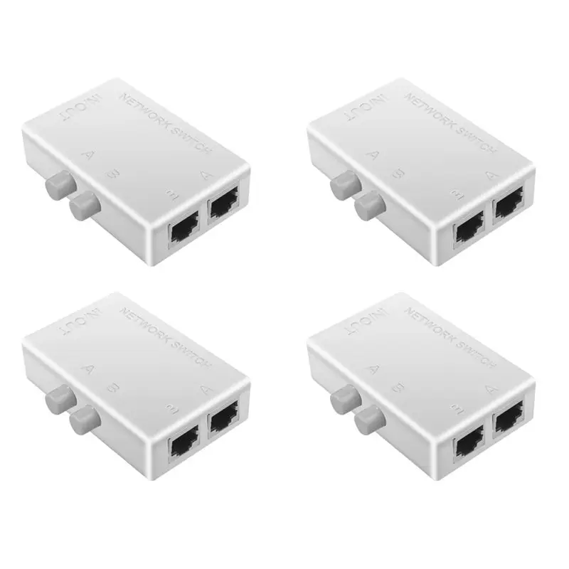 

Exquisite-4X RJ45 Network Switch 2 Port LAN Ethernet Network Box Switcher RJ45 Splitter Dual 2 Way Port Manual Sharing Switch