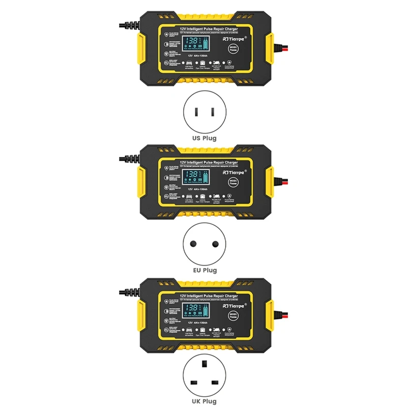 RJTIANYE 12V Fully Automatic Smart Charger 6A High Power Portable Car Motorcycle Battery Charger For Battery Charging