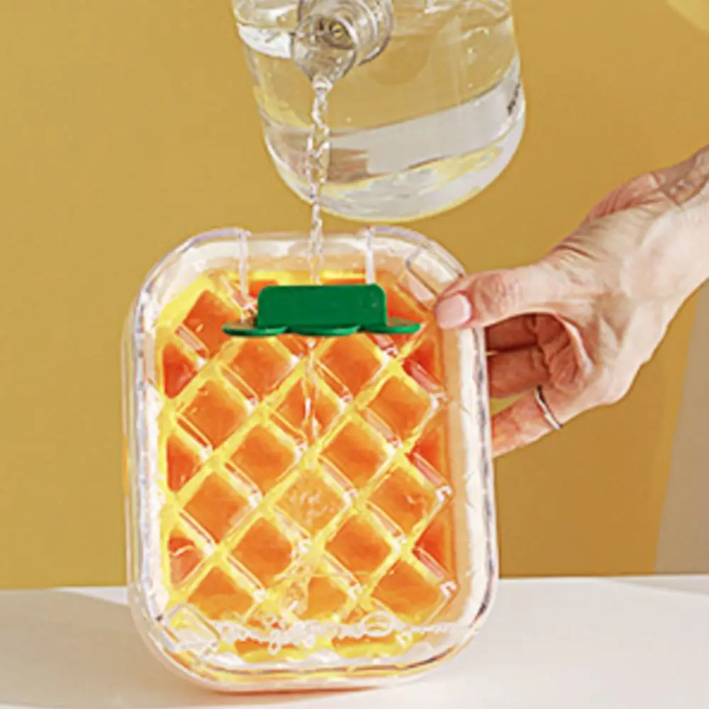 Creative Press Type Cartoon Fruit Shape Cube Ice Box 28 Grid DIY Ice Cube Making Mold Silicone Bottom Ice Grid Tray Bar
