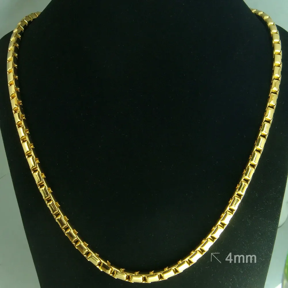 Gold Plated Mens 50cm 60cm 70cm Lenght 3.5mm 4mm 5.5mm 6.5mm Width Thick Chain Necklace N169