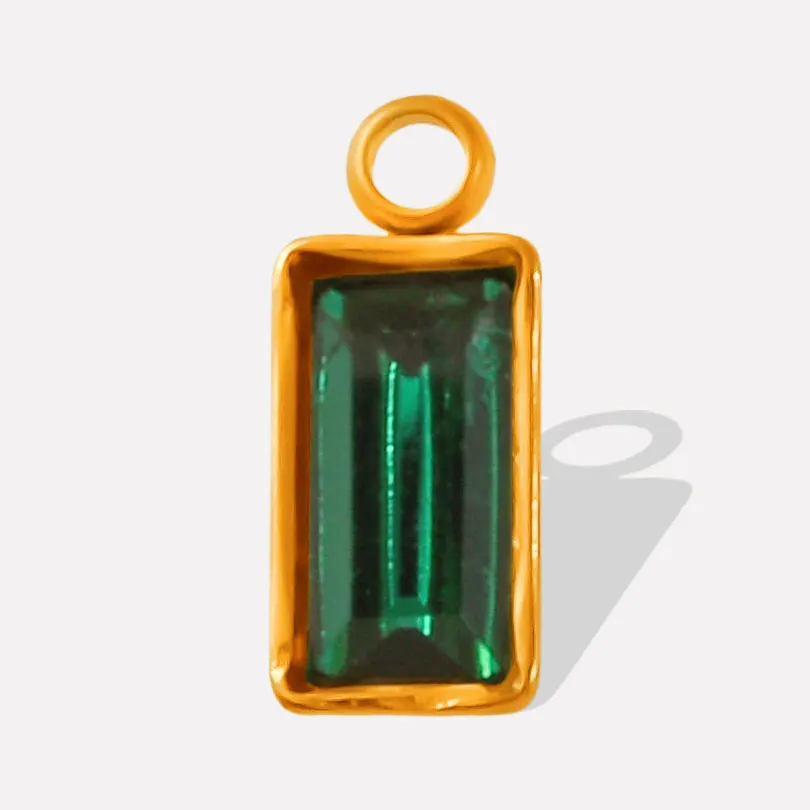 10pcs New Fashion Rectangle Crystal Gloss Stainless Steel Pendant Colorful High Quality Charms Hand Diy Make Earring Accessories