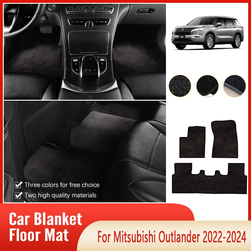 

Luxury Car Floor Mats For Mitsubishi Outlander PHEV SE GM GN ZM 2022 2023 2024 Flannel Rug Floor Carpets Tapetes Car Accessories