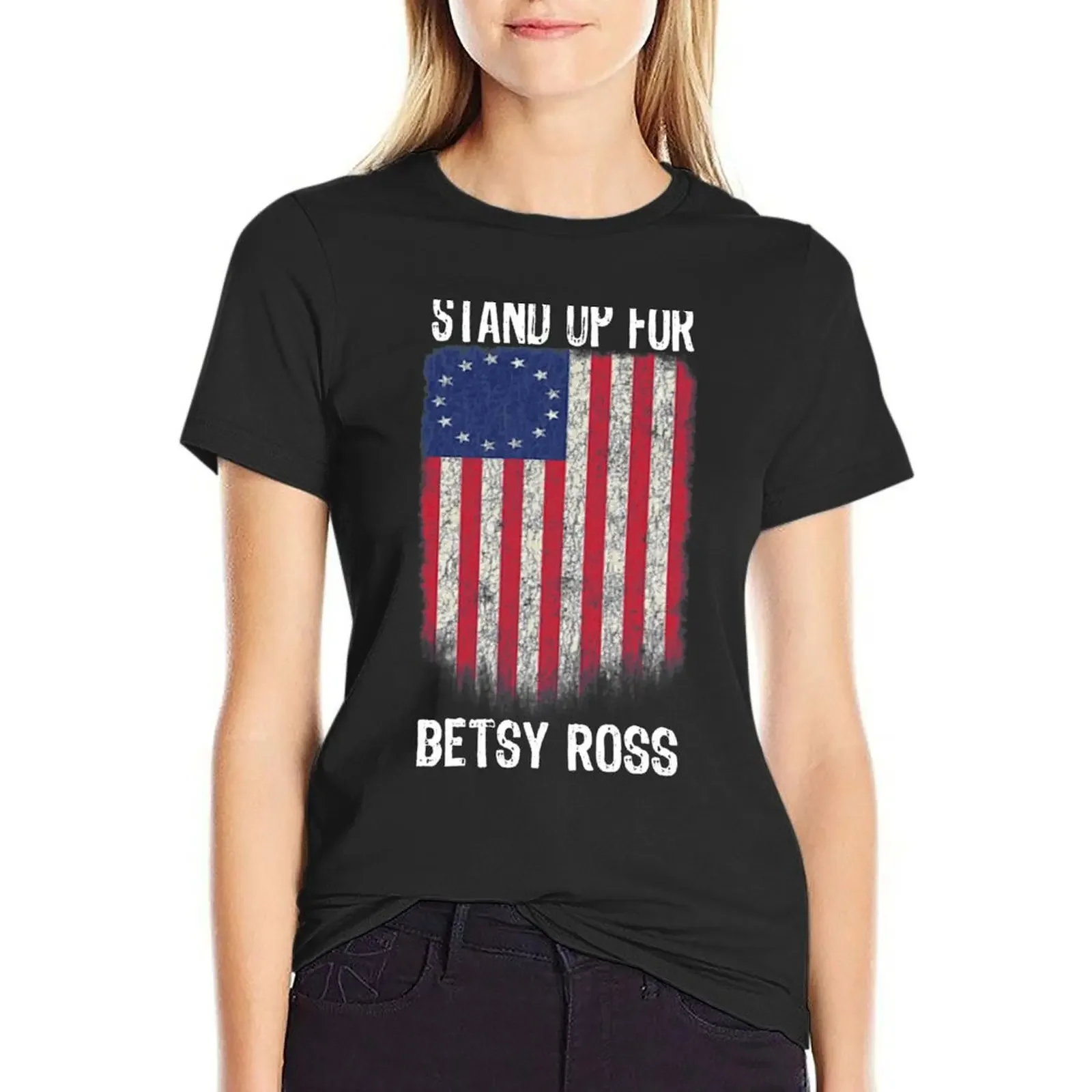 

rush betsy ross limbaugh Gift T-Shirt tops customs design your own animal print Short sleeve tee cropped t shirts for Women