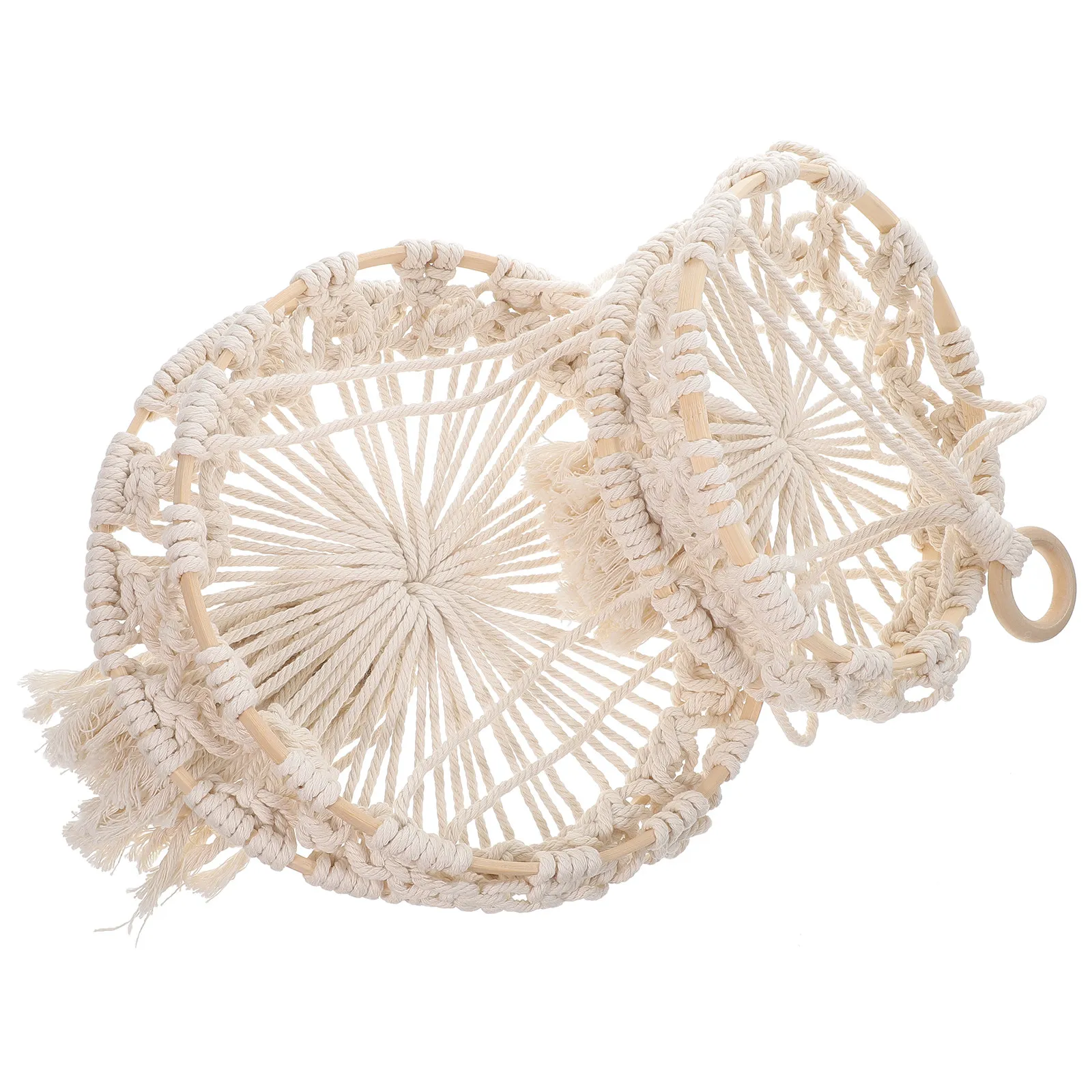 

Hanging Fruit Basket Cotton Rope Macrame Kitchen Storage Basket Woven Decorative Fruit Holder for Home Rustic Farmhouse Style