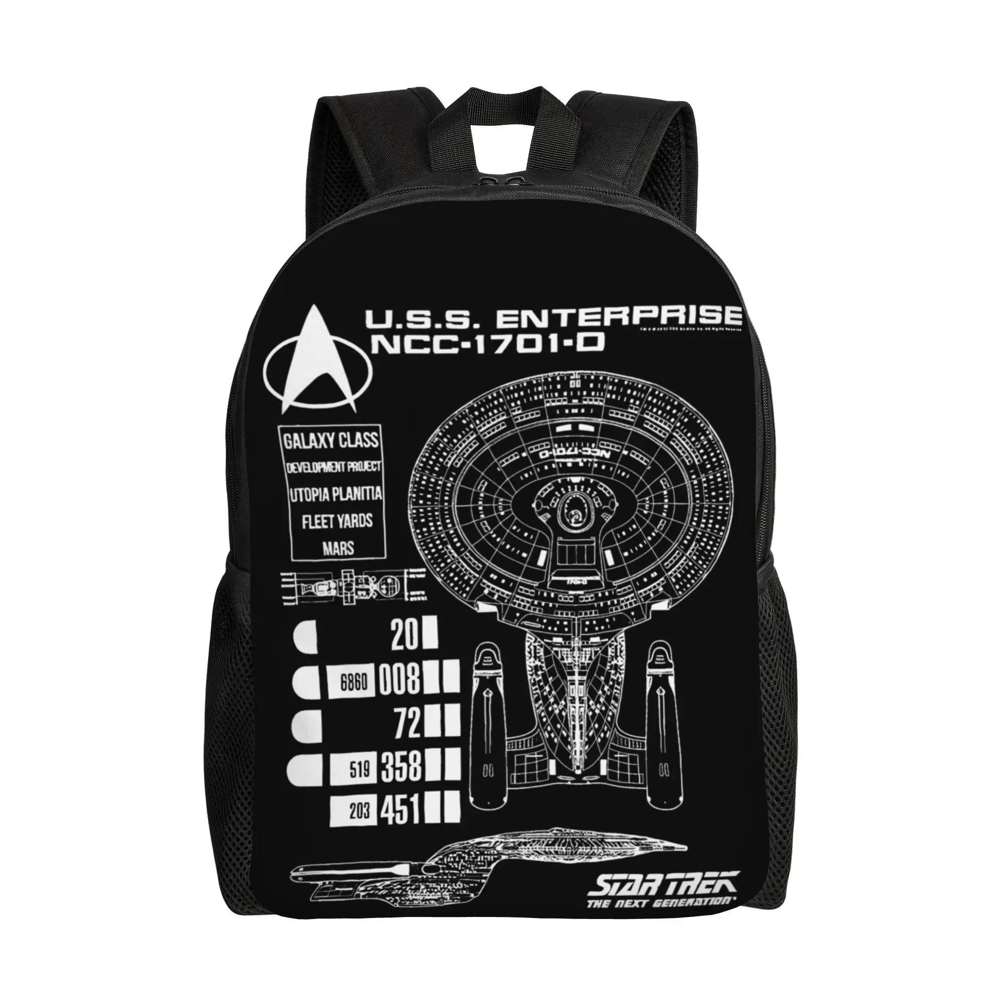 

Рюкзак Stars Treks Movie для мужчин и женщин, модный студенческий деловой рюкзак, сумка для ноутбука с схемой U.S.S Enterprise, подарок