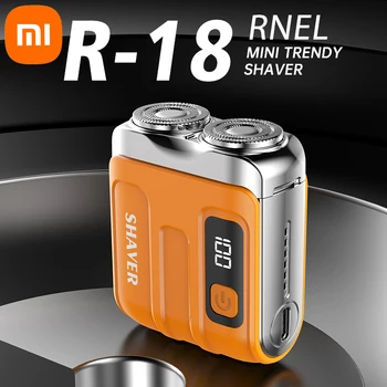 Xiaomi R-18 เครื่องโกนหนวดไฟฟ้าสมาร์ท Home Travel เครื่องโกนหนวดดิจิตอลจอแสดงผล Mini Dual Blade ชาร์จเครื่องโกนหนวดที่มีประสิทธิภาพผู้ชายของขวัญ