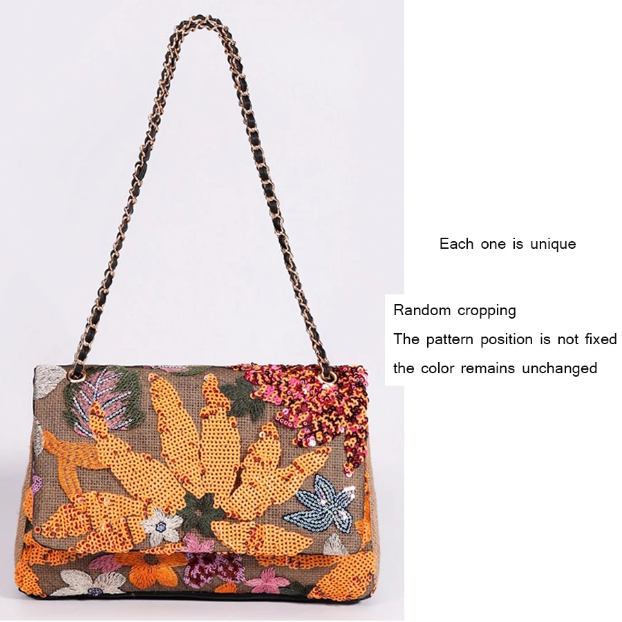 Weaving Bag for Women, Luxury Exquisite Messenger Bag, Women\'s Sequin Shoulder Bag, Straw Underarm Bag