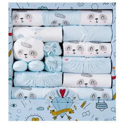18 Pieces Newborn Baby Set Girls Clothes Four seasons 100% Cotton Infant Suit Boys Clothes Outfits Pants Kids Clothes Bibs Hat