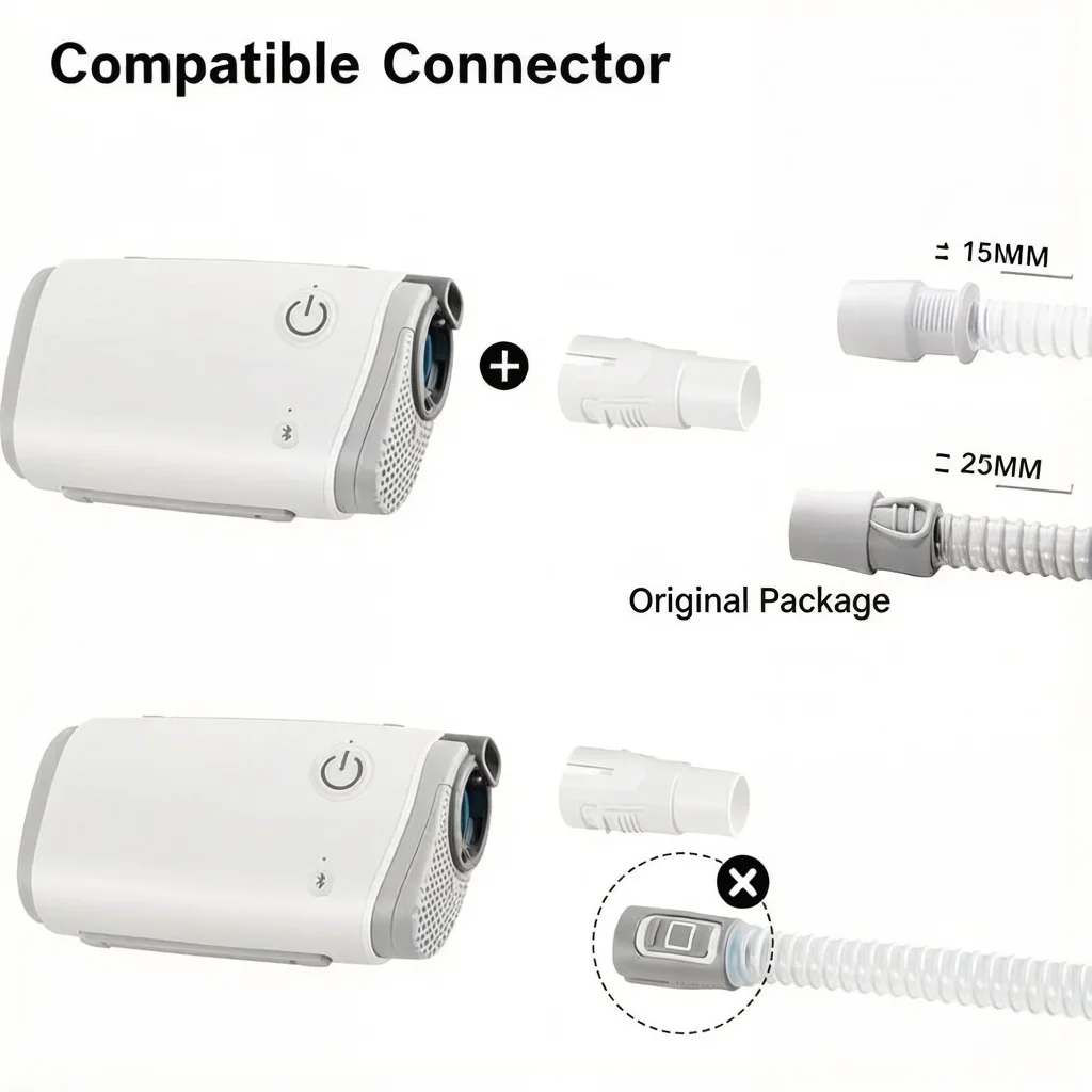 AB51 Adapters For Airmini Machine Air Mini CPAP Accessories Hose Line Adaptor Air Mini Accessory Hose Adapter