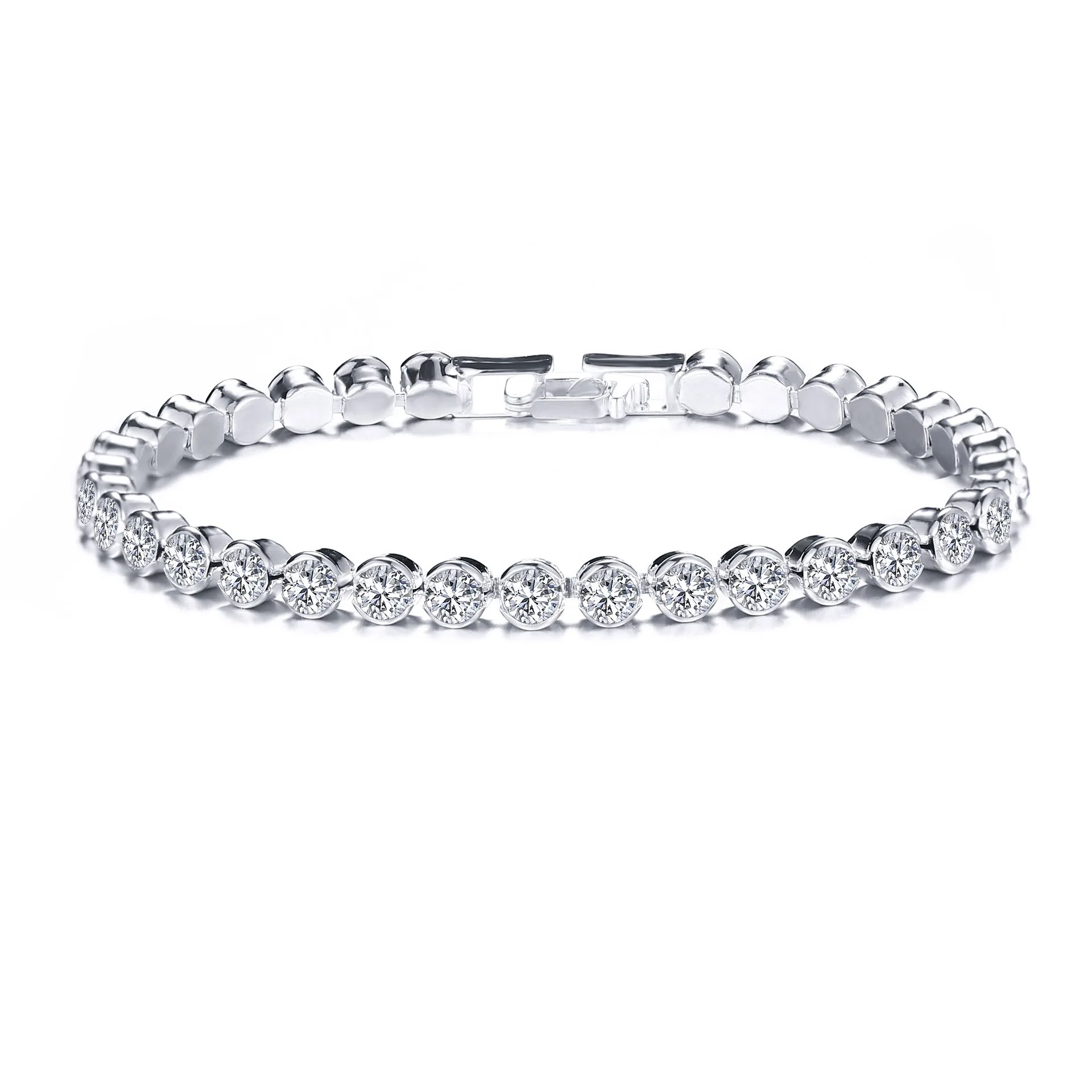 New Luxury Cubic Zirconia Tennis Bracelet Bangle Crystal Chain Bracelets For Women Men Gold Silver Color Chain Wholesale Jewelry