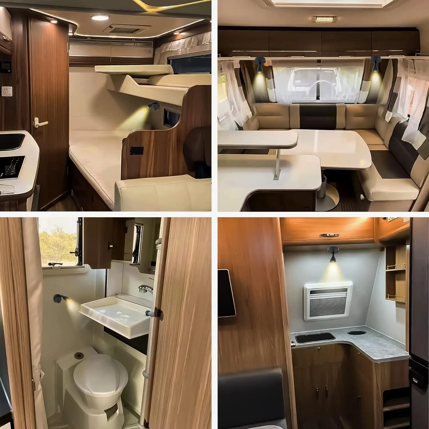 10er-Pack Wohnmobil 12V 24V Leselampe mit USB-Anschluss für Wohnmobil, Camper, LKW, Van, LED-Innenbeleuchtung, Bettlampe mit Ladeanschluss – Detail 9