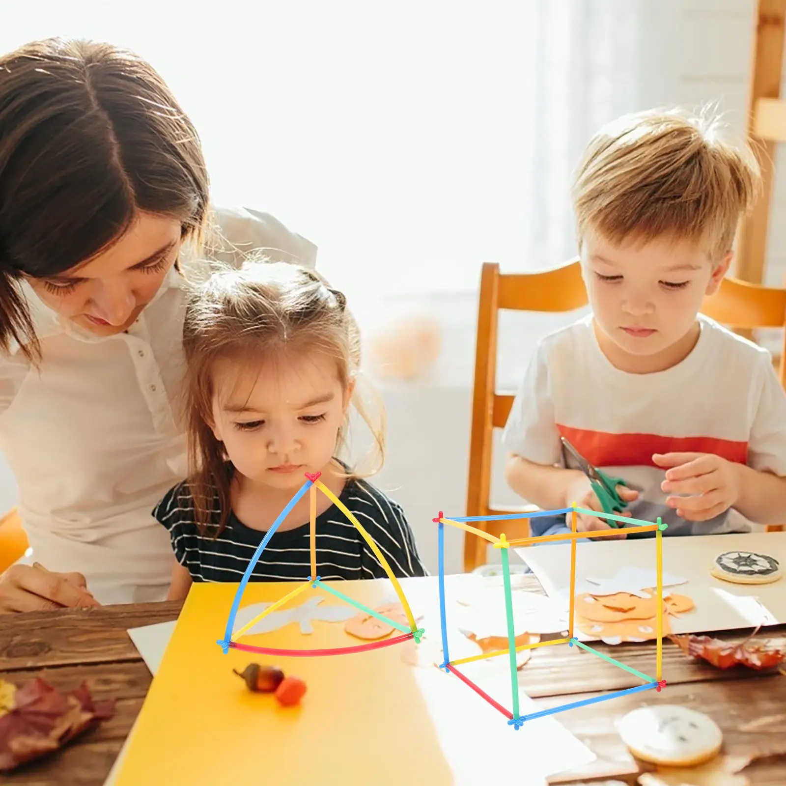 

Набор соединителей для мягких трубок, развивающие строительные блоки, творческий набор для детей, конструктор для самостоятельной сборки, игры для класса