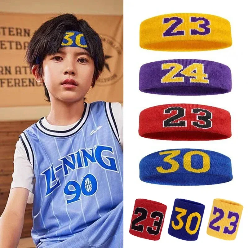 Cotton Athletic Headband Number 24 Elastic Sweatband Protection Basketball Tennis Sport Adult Kids Gym Fitness Sweat Hair Band