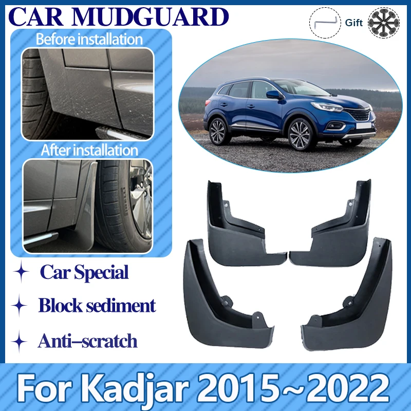 4 PCS For Renault Kadjar 2015~2022 Mudguards Splash Guards Wheel Fender Front Rear Mudflaps Auto Accessories Car Mud Flaps 2020