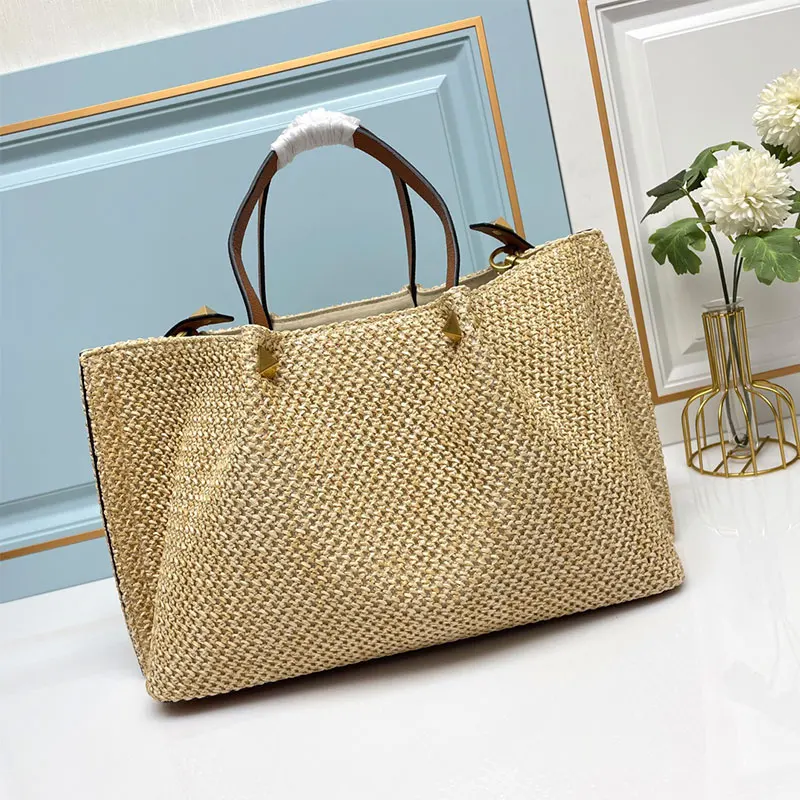 

Woven Beach Bag Fashion Versatile Large Capacity Travel Vacation Shopping Tote Bag High Quality Women Handbag Shoulder Crossbody