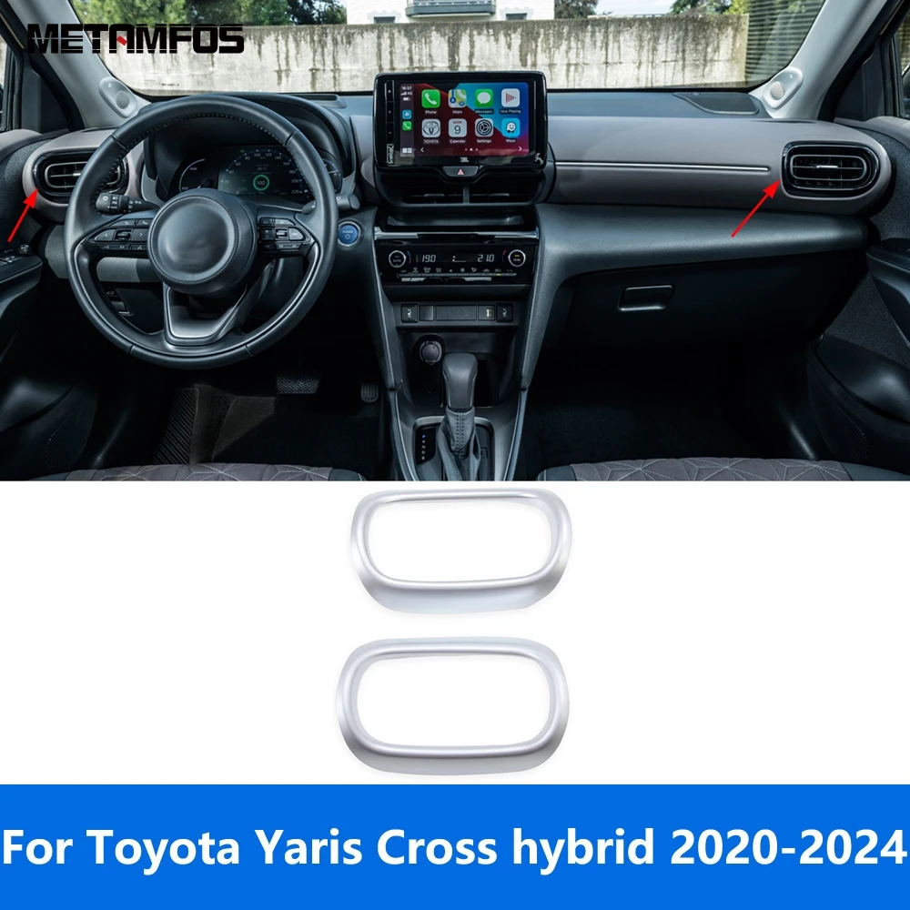 For Toyota Yaris Cross hybrid 2020-2022 2023 2024 Matte Dashboard Side Front Air Vent Outlet Cover Trim Accessories Car Styling