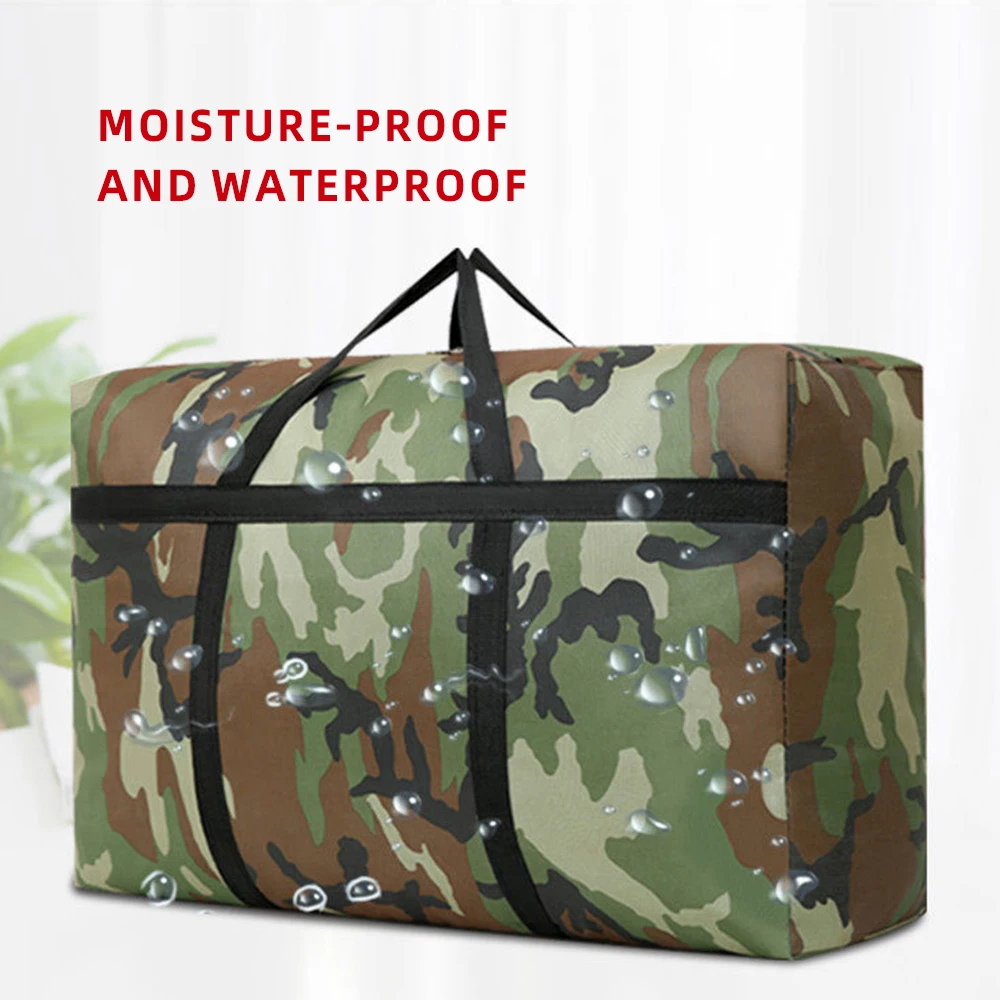 

Camouflage Thickened Waterproof Oxford Cloth Large Capacity Move Packing Bag Quilt Storage Travel Tote Carrying Camping