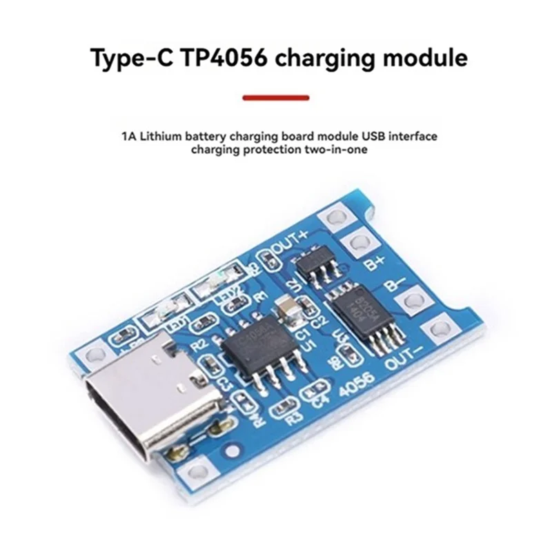 A73E-18650 Lithium Battery Charger Module Type-C 5V 1A Charging Board 15Pcs With Dual Protection Functions For DIY Projects