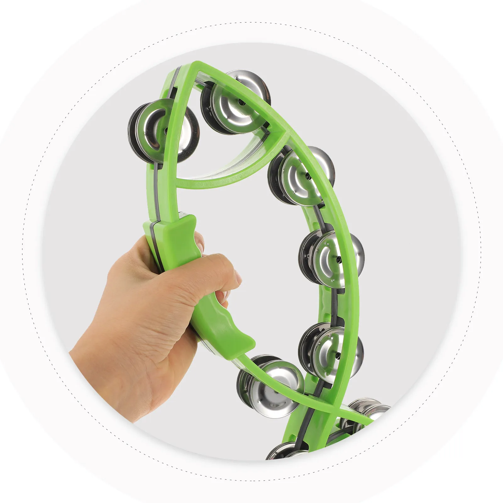 Handheld Percussion Tambourine Portable Party Supply Bright Crisp Sound Music Instruments for Kids Adults Percussion Toy