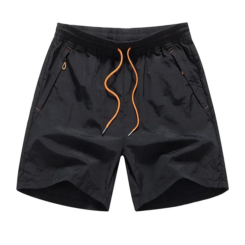Doppellagige Badehose, kurze, schnell trocknende Strandshorts, Badehose mit Reißverschlusstaschen