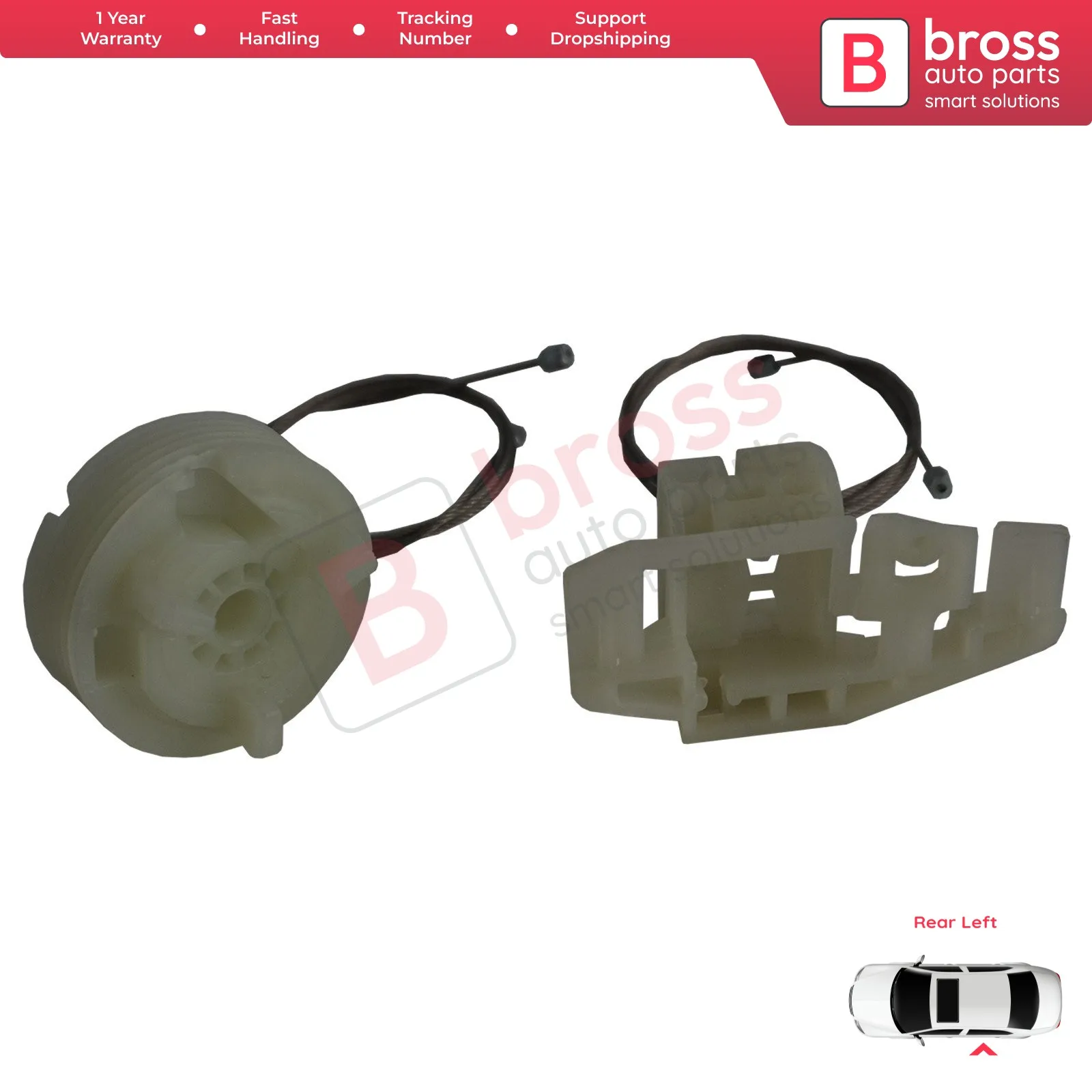 Conjunto de reparo de regulador de janela elétrica, traseira esquerda para Renault Scenic, Grand Scenic, MK2, JM0, 1, 2003-2009, 4,5 Door, BWR499, 8200118856