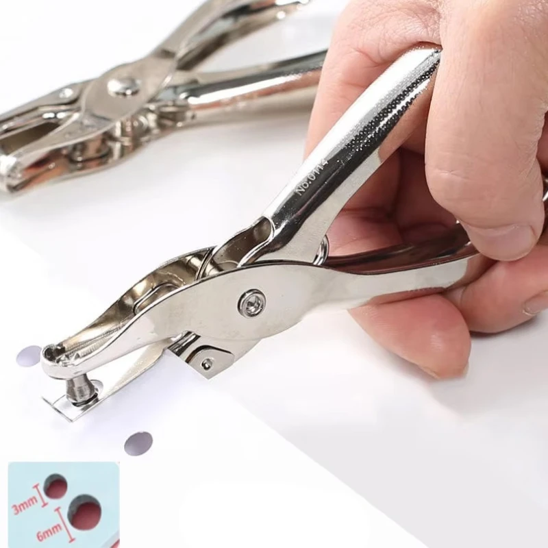 Single-hole Punching Tool Made of Metal 3mm/6mm Diameter Handmade Paper Art Scrapbook Punching Tool