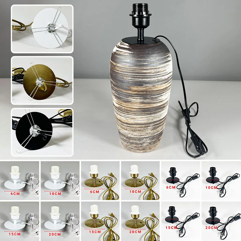 E27 Lamp Holder Sturdy lamp Base Easy to Install Replacement E27 Metal DIY Modified Table Lamp Accessories Ceramic Bottle Part
