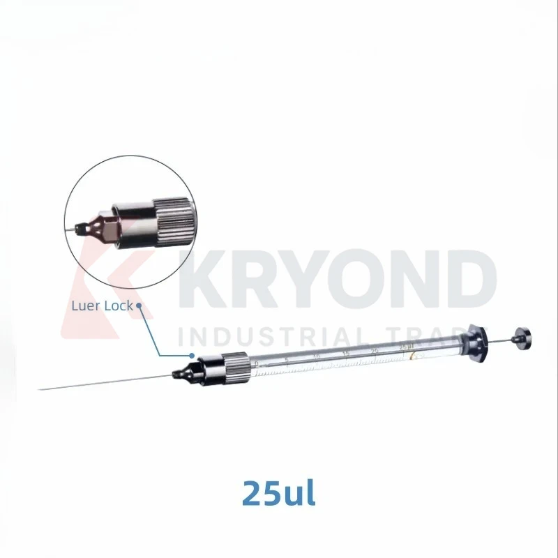 Precision Microsyringe with Removable Needle | for GC HPLC Sample Injection | Luer Lock Tips 25-500μL Capacity
