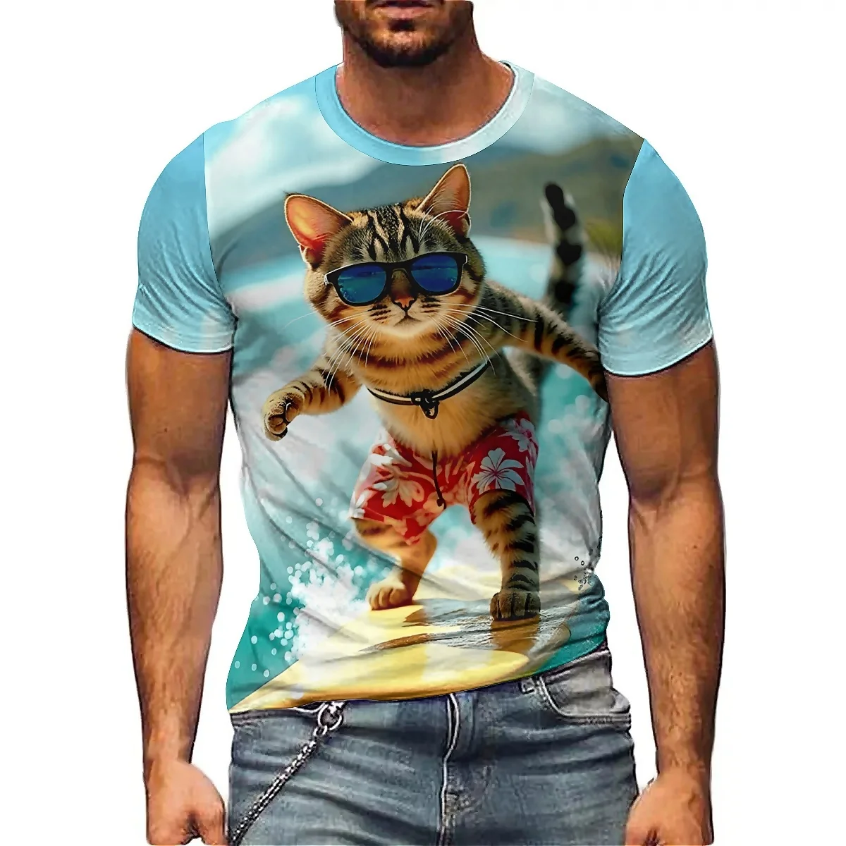 Winter Loungewear Splatter Graffiti Men's 3D Printed Short-Sleeve T-Shirt - 3D High-Quality Printing Top