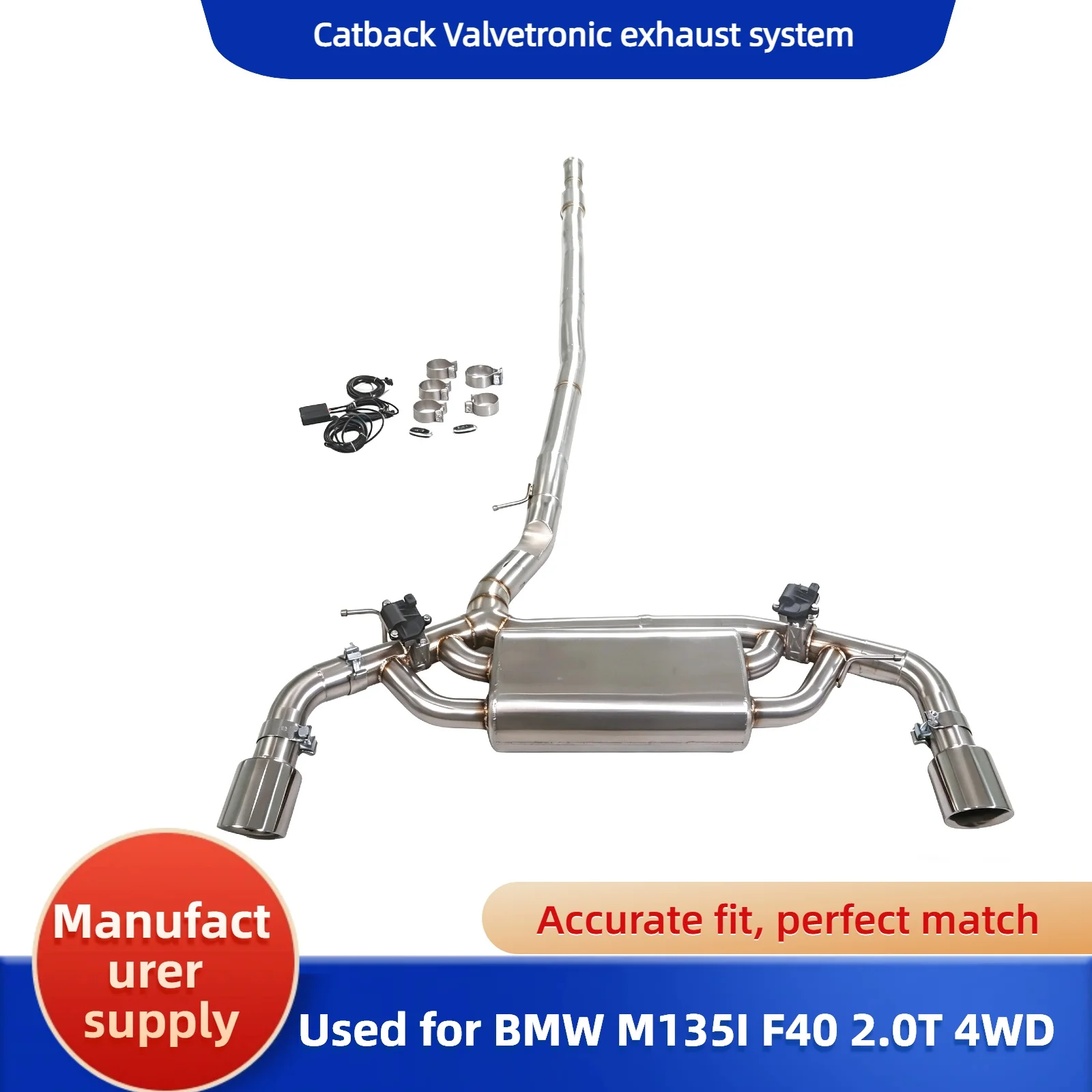 

GFC is suitable for the 2020-2023 BMW m135i f40 2.0T 4WD 304 stainless steel Catback Valvetronic exhaust system