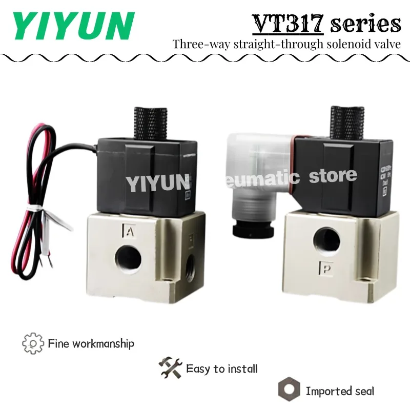 1pc VT317V VT317-3G/4G/5G/6G/3D/4D/5D/6D/3DZ/4DZ/5DZ/6DZ-02 High Frequency Direct-acting Two-way Three-port Solenoid Valve YIYUN