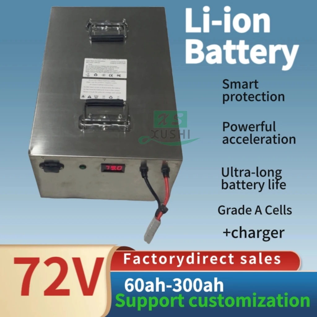 

XS 72V Lithium Battery 60Ah 100Ah 120Ah 150Ah 180Ah 200Ah 280Ah 300Ah Li-ion for 7KW 14KW Scooter Motorcycle Tricycle Hybrids
