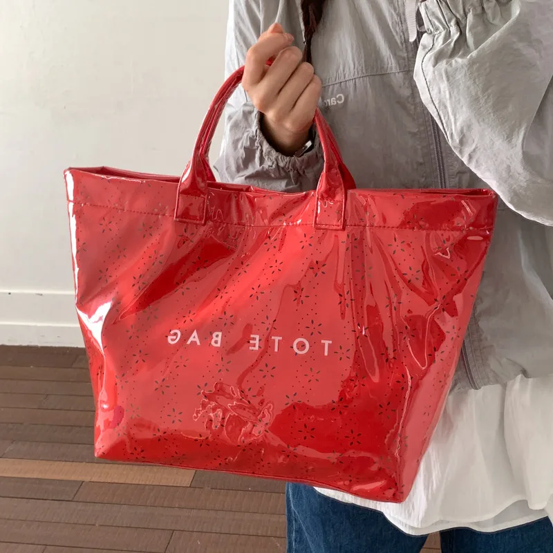 

Large Capacity Shiny Women's Handbag, Fashionable and Versatile Tote Bag, Casual and Simple Shopping Bag