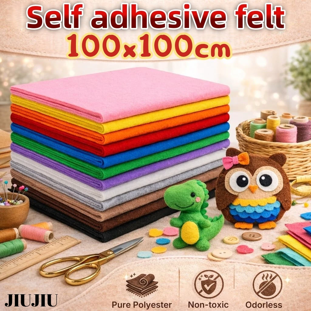 3MM Thick Felt Fabric for DIY Craft Felt Animals Flowers Wreath Making Sewing Storage Toy Holiday Felt Ornaments 100x100cm