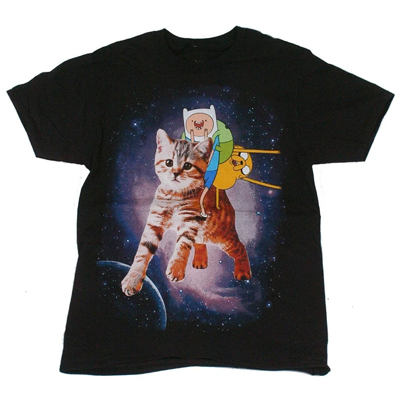 Camiseta Adventure Time Space Kitty Adventure Time I am on a T Shirt Novas chegadas de primavera/verão Regular Fit Casual