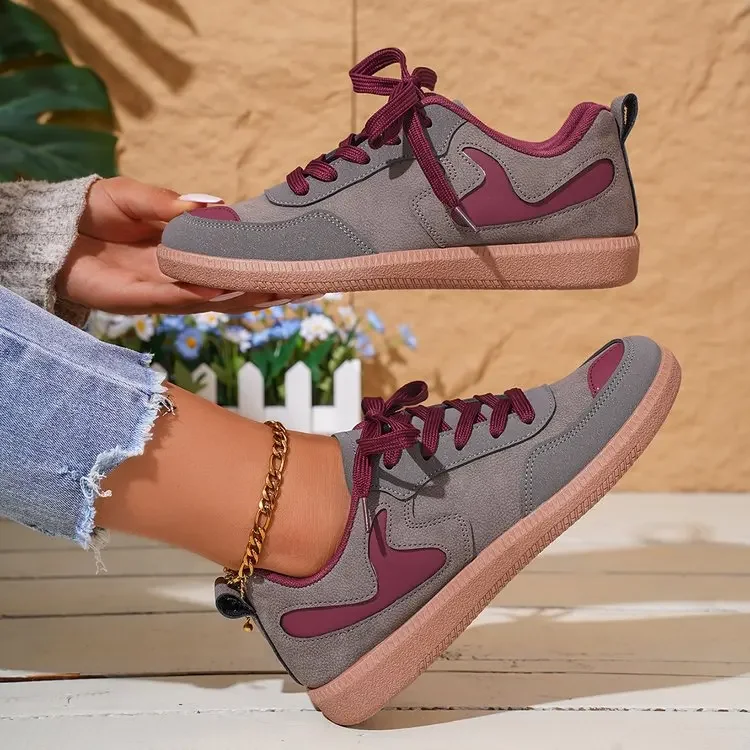 

Women's Fashion Sneakers Thick Soled Sneakers Lightweight New Casual Shoes Comfortable Lace Up Flat Sports Shoes Tenis De Moda