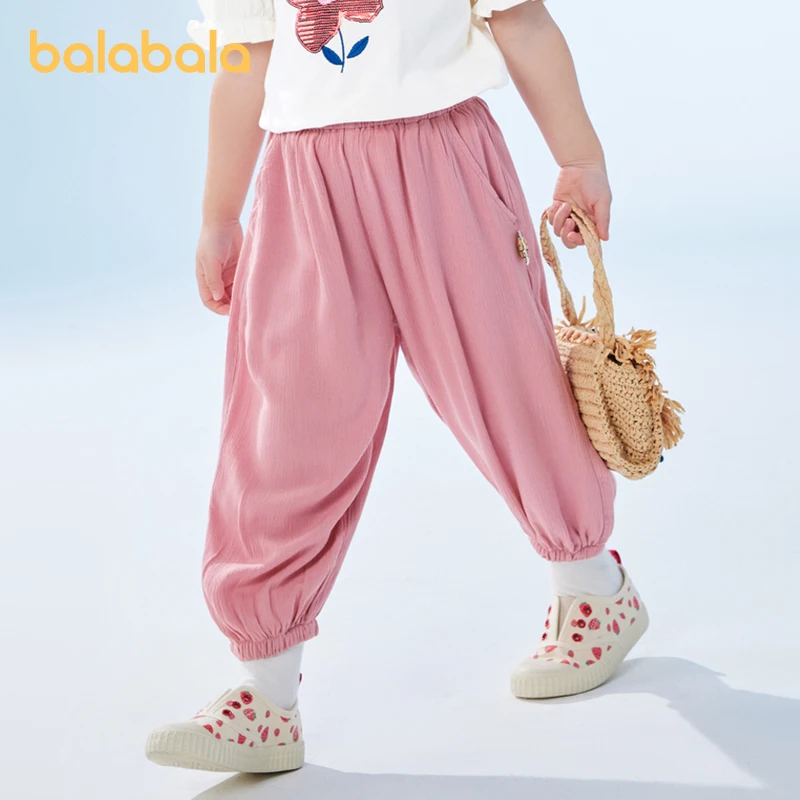 Balabala Children Pants Boys Girls Mosquito-Repellent Pants 2024 Summer New Design Baby Long Pants Casual Pants Trendy