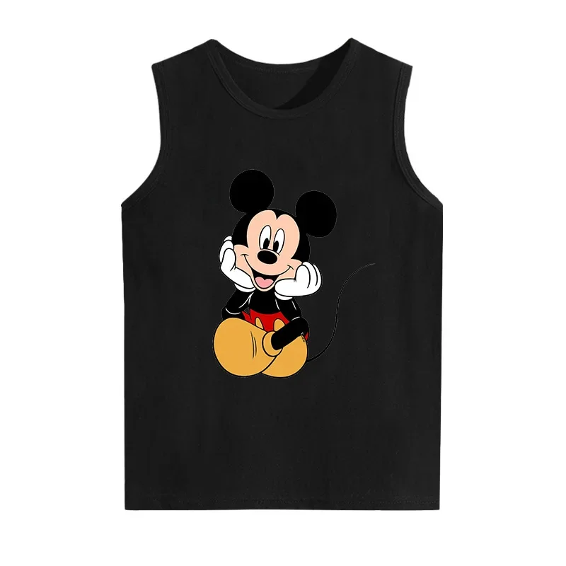 Cartoon Mickey Minnie Cotton O-Neck Sleeveless Bodysuits Baby Boys Girls Clothes Summer Causal Tshirt Children Tops Tees Costume