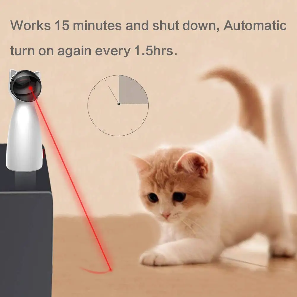 Automatic Cat Laser Toy Interactive Cat Toys for Indoor Cats/Kitty/Dogs,​​Laser Toys for Bored Indoor Adult Cats